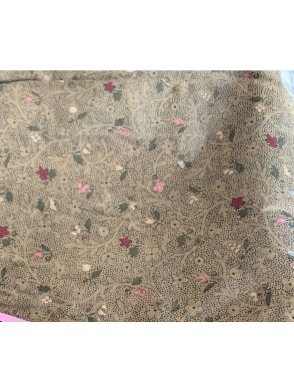 Brown Floral Cotton Fabric 1/2 yard x 44" Material Quilting Sewing Crafts